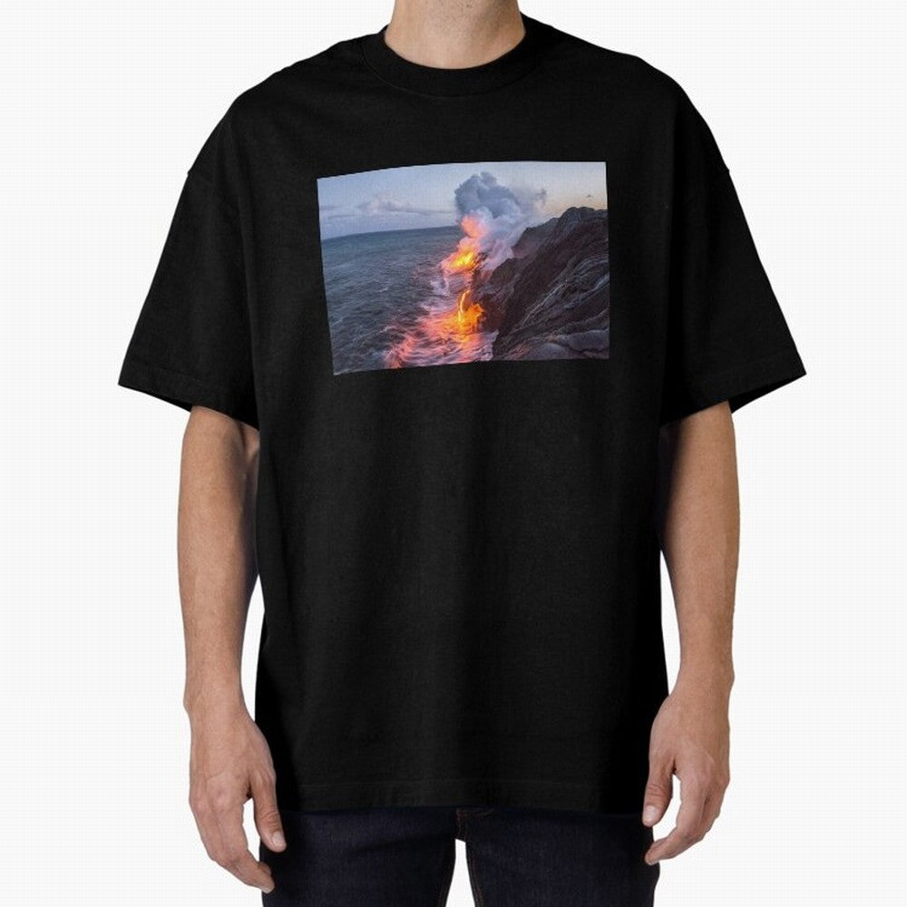 Kilauea Volcano Lava Flow Sea Entry 3 The Big Island Hawaii1 Classic T-Shirt Represent Football Lovers during Global Football Passion for FIFA World Cup 2026 Group Stage, Made for Neymar, Haaland and Cristiano Ronaldo, England, Stadium Memories,