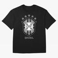 BRASIL NATIONAL FOOTBALL TEAM LOGO Oversized T-Shirt Capture FIFA World Cup 2026 USA Canada Mexico Celebrating Mbappe and Neymar, Spain and Netherlands Energy, Stadium Memories, Football Loyalty, International Chants and Championship Tradition;