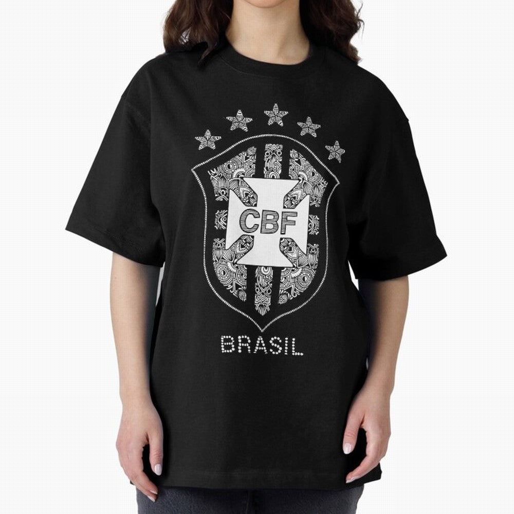 BRASIL NATIONAL FOOTBALL TEAM LOGO Oversized T-Shirt Capture FIFA World Cup 2026 USA Canada Mexico Celebrating Mbappe and Neymar, Spain and Netherlands Energy, Stadium Memories, Football Loyalty, International Chants and Championship Tradition;