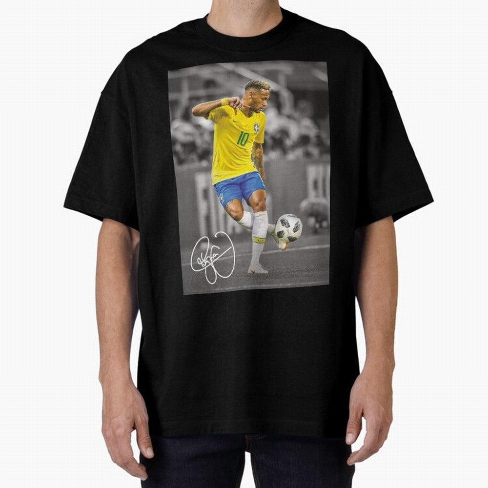 Neymar Premium T-Shirt Honor the Football Icons of FIFA World Cup 2026 for Fans of Mbappe and Neymar and Brazil, Portugal and Argentina, Bringing Retro Football Energy, Iconic Rivalries, Trophy Chase Drama and Stadium Atmosphere; Ideal for