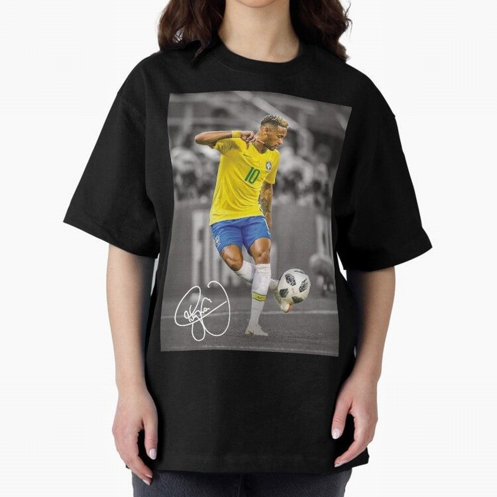 Neymar Premium T-Shirt Honor the Football Icons of FIFA World Cup 2026 for Fans of Mbappe and Neymar and Brazil, Portugal and Argentina, Bringing Retro Football Energy, Iconic Rivalries, Trophy Chase Drama and Stadium Atmosphere; Ideal for