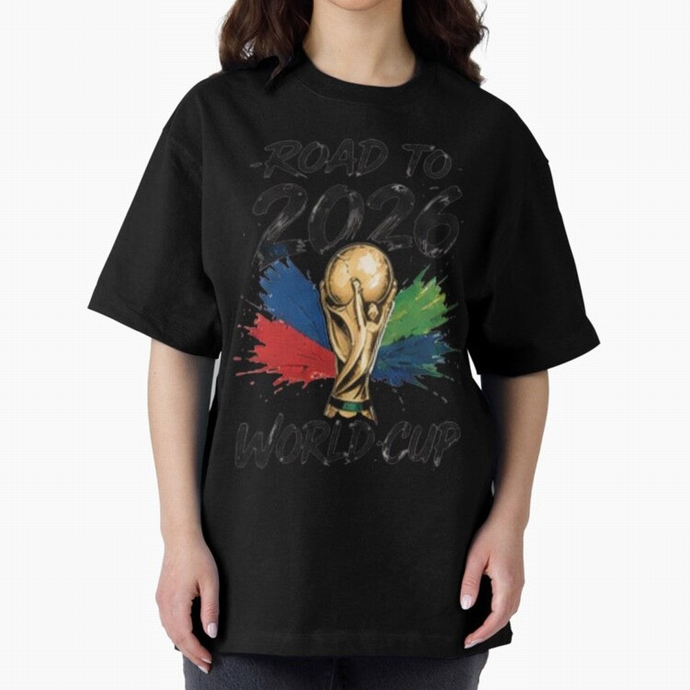 Road To 2026 World Cup Football Graphic Tee Classic T-Shirt Keep the Legacy of Global Football Passion for FIFA World Cup 2026, Highlighting Mbappe and Neymar, Brazil, Fan Favorite Moments, National Team Passion, Big Match Drama and Soccer History;