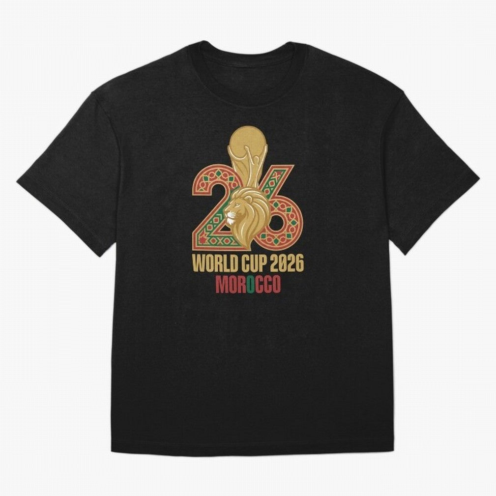 Copy of WORLD CUP 2026 MOROCCO Classic T-Shirt Share the Excitement of FIFA World Cup 2026 USA Canada Mexico Spirit, Filled with Argentina, Mbappe and Neymar, Retro Football Energy, Iconic Rivalries, Trophy Chase Drama and Stadium Atmosphere; Ideal