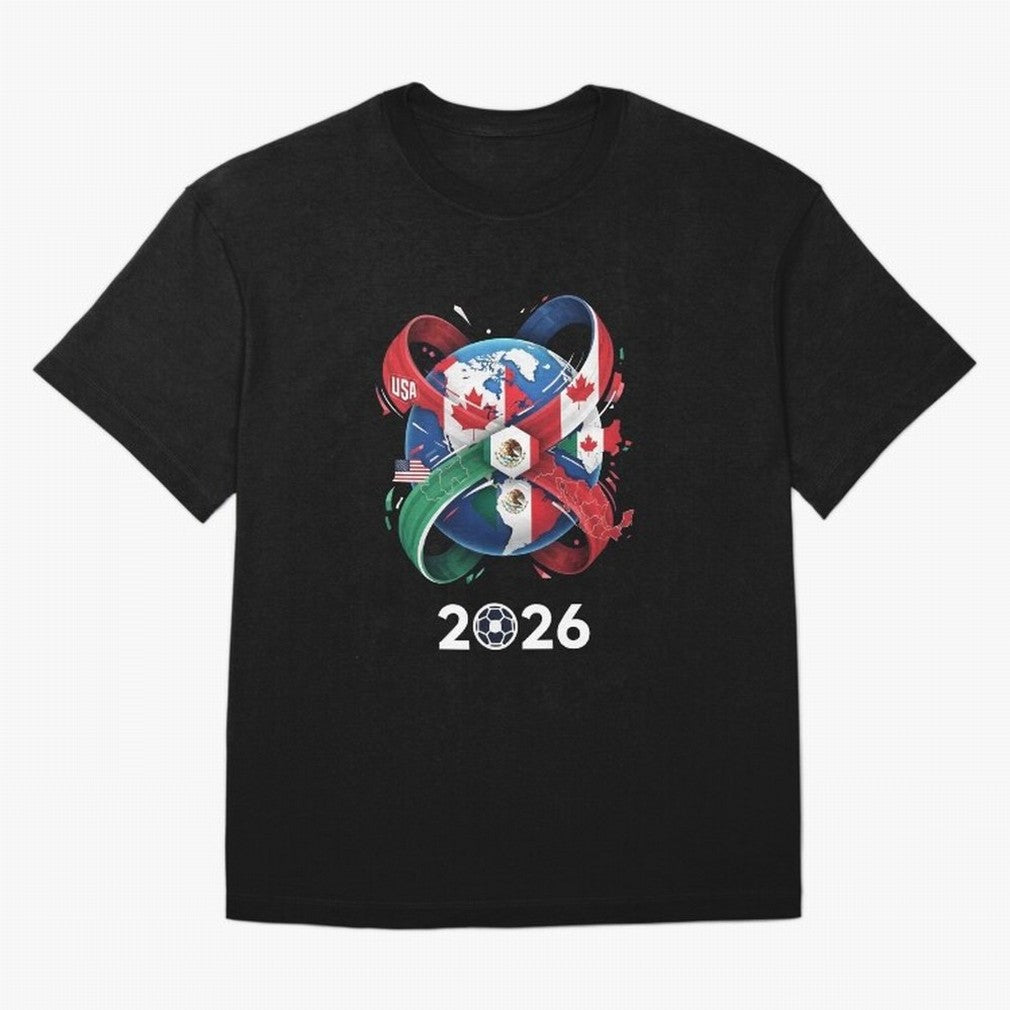 World United by Football 2026 Classic T-Shirt Bring a Champion Mindset to Global Football Passion for FIFA World Cup 2026 USA Canada Mexico, Driven by Messi, Neymar and Mbappe, Spain and Netherlands, Retro Football Energy, Iconic Rivalries, Trophy