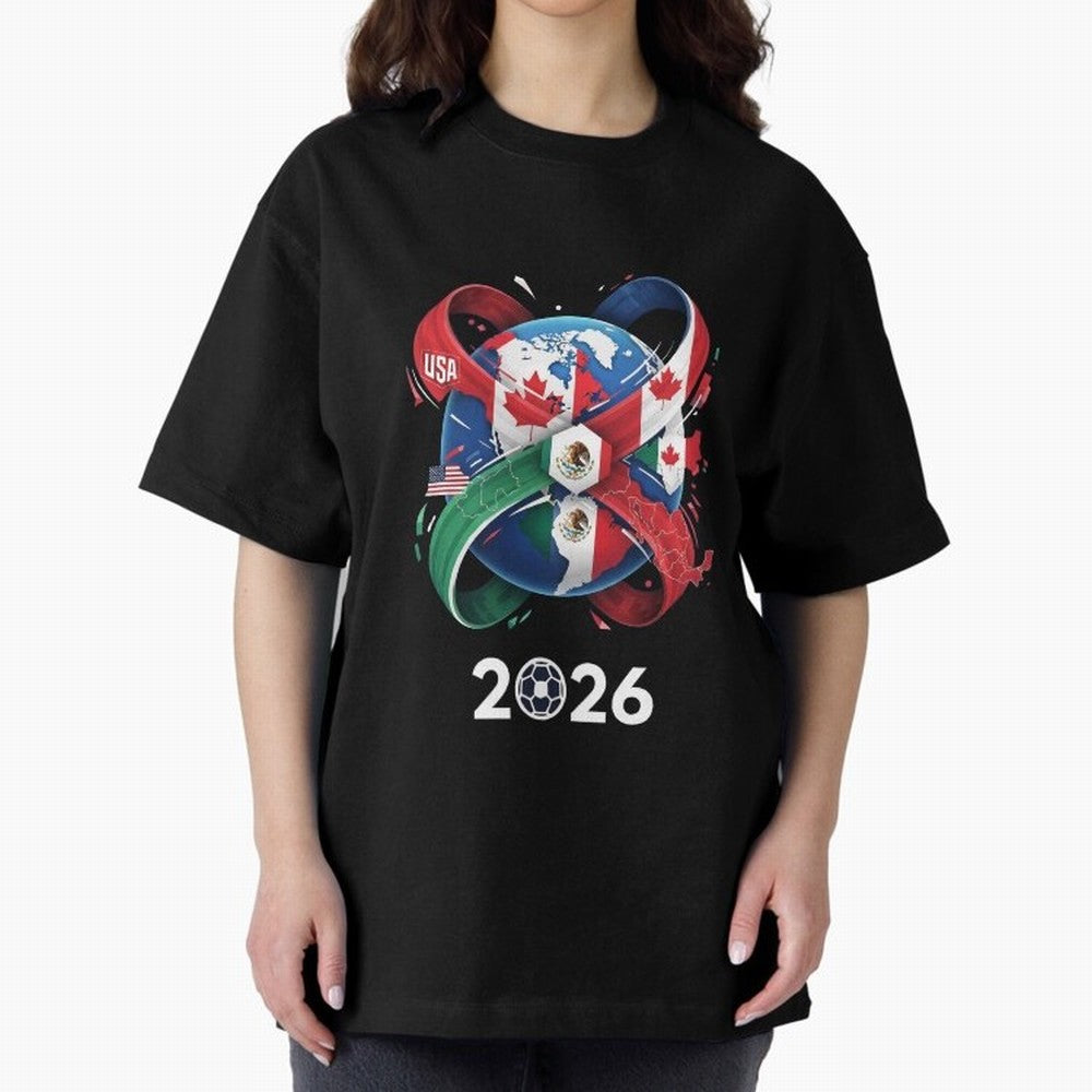 World United by Football 2026 Classic T-Shirt Bring a Champion Mindset to Global Football Passion for FIFA World Cup 2026 USA Canada Mexico, Driven by Messi, Neymar and Mbappe, Spain and Netherlands, Retro Football Energy, Iconic Rivalries, Trophy