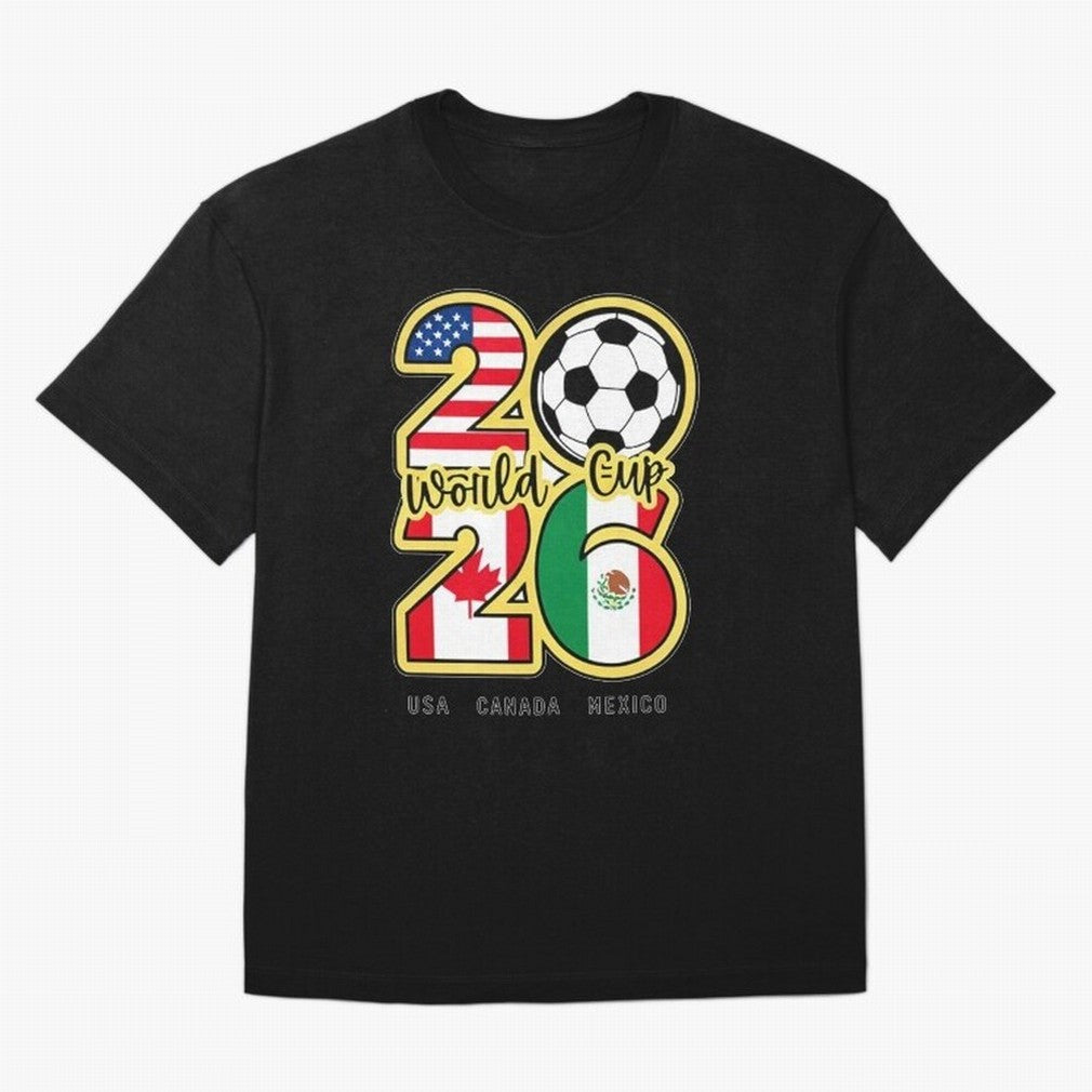World Cup 2026, Usa Canada Mexico Football Classic T-Shirt Live the Energy of FIFA World Cup 2026 for Fans of Messi and France, Bringing Football Festival Excitement, Trophy Ambitions, Country Rivalries and Star Player Buzz; Perfect for People Who