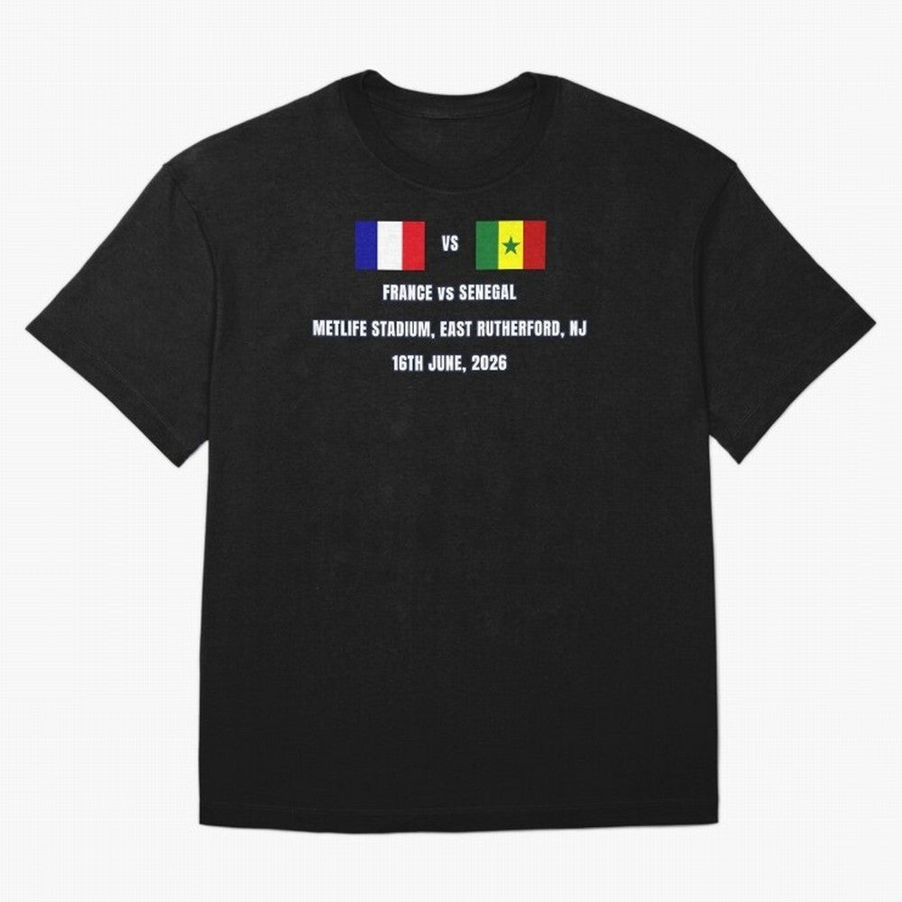 France vs Senegal 16 June 2026 ¨C Football Match Design East Rutherford Classic T-Shirt Make Your Look Match Global Football Passion for FIFA World Cup 2026 USA Canada Mexico, Capturing Neymar, Haaland and Cristiano Ronaldo, Argentina, France and