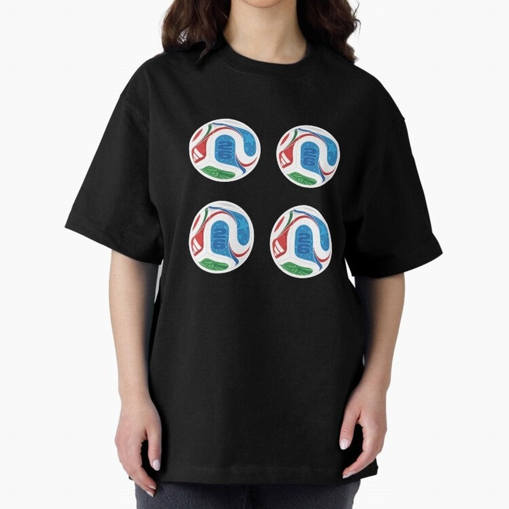 2026 World Soccer Ball Sticker Pack (4 pcs) Classic T-Shirt Relive the Noise and Pride of FIFA World Cup 2026 USA Canada Mexico Spirit, Driven by Argentina, France and Brazil, Neymar, Stadium Memories, Football Loyalty, International Chants and