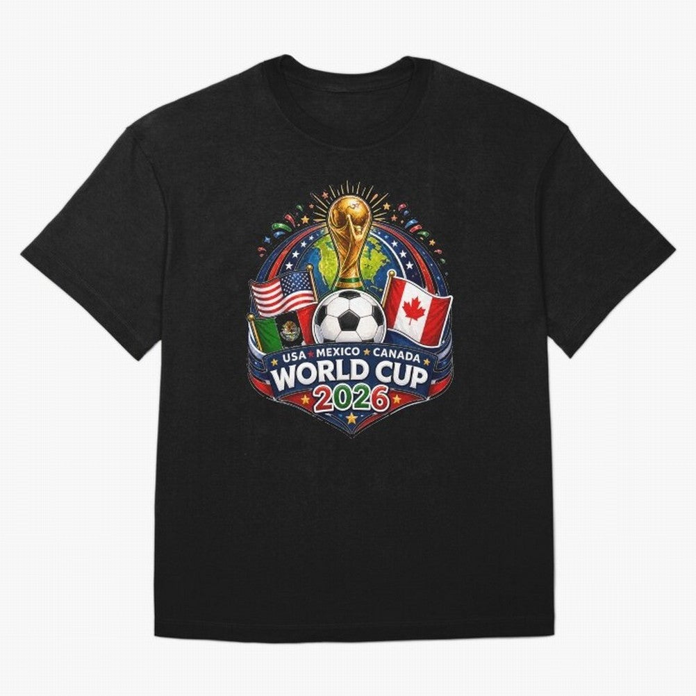 World Cup 2026 Sticker ¨C USA Mexico Canada Football Trophy Design Classic T-Shirt Bring International Match Energy to FIFA World Cup 2026 Filled with Cristiano Ronaldo, Haaland and CR7, Argentina Energy, Championship Spirit, Famous Goals, Roaring
