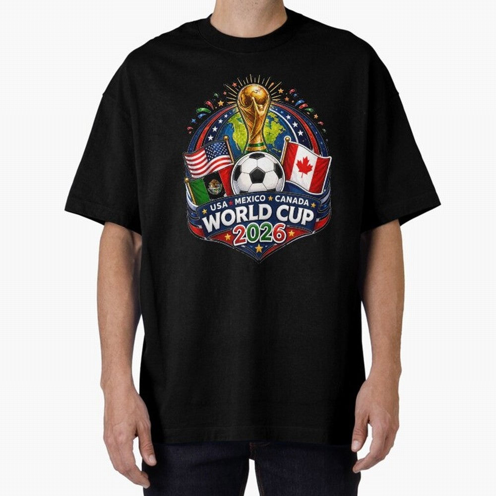 World Cup 2026 Sticker ¨C USA Mexico Canada Football Trophy Design Classic T-Shirt Bring International Match Energy to FIFA World Cup 2026 Filled with Cristiano Ronaldo, Haaland and CR7, Argentina Energy, Championship Spirit, Famous Goals, Roaring