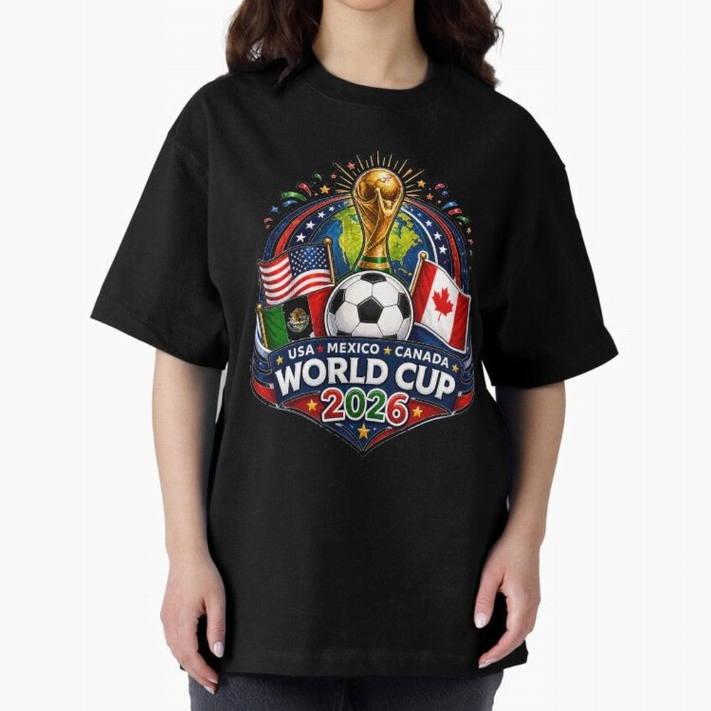 World Cup 2026 Sticker ¨C USA Mexico Canada Football Trophy Design Classic T-Shirt Bring International Match Energy to FIFA World Cup 2026 Filled with Cristiano Ronaldo, Haaland and CR7, Argentina Energy, Championship Spirit, Famous Goals, Roaring