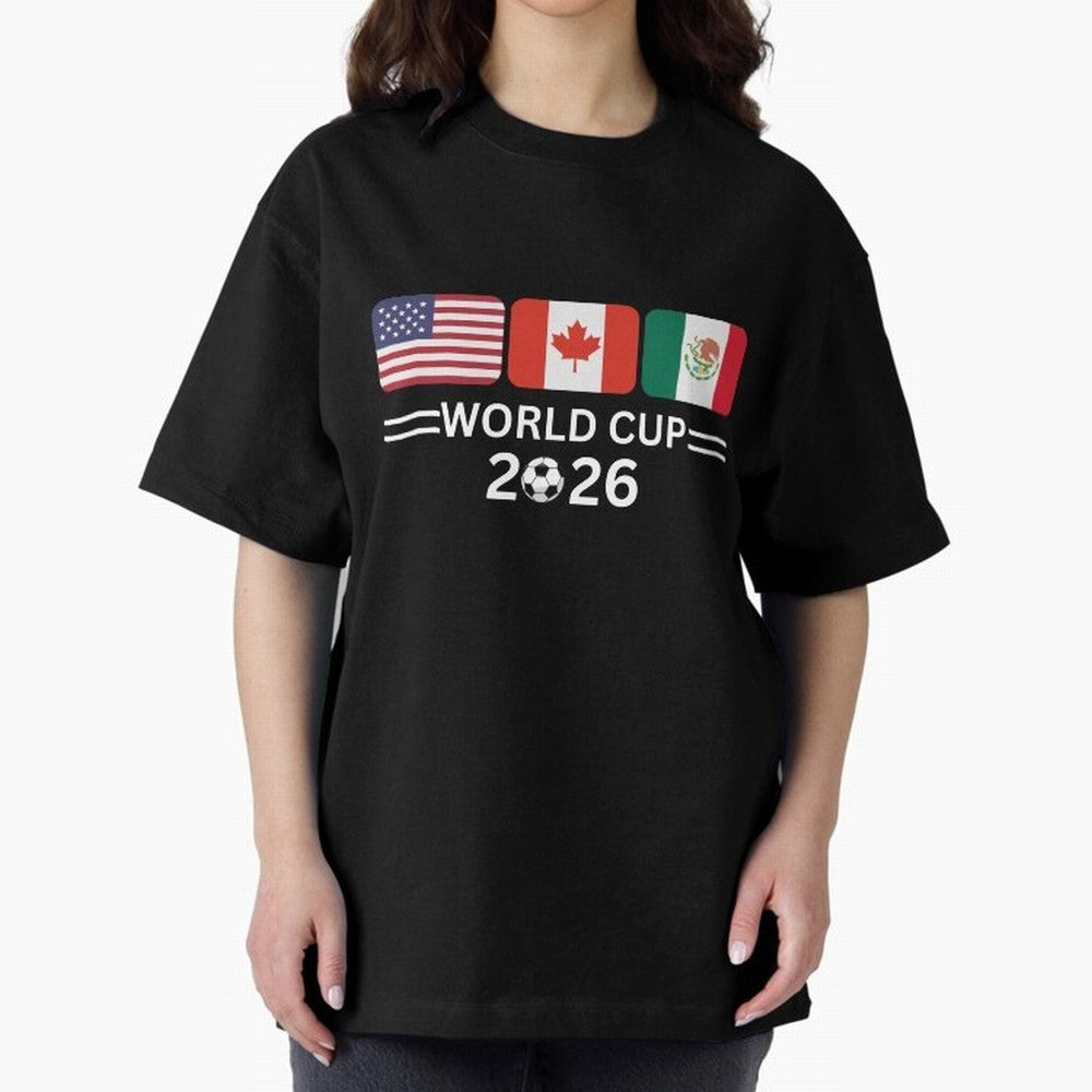 Football World Cup 2026 USA Canada Mexico Soccer & Football Fan Classic T-Shirt Represent the Passion of Global Football Passion for FIFA World Cup 2026 USA Canada Mexico, Connected to Messi, Neymar and Mbappe, Spain and Netherlands, Stadium