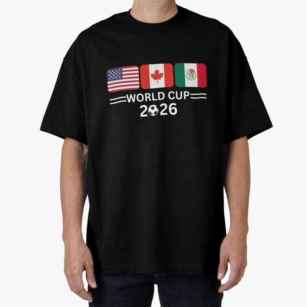 Football World Cup 2026 USA Canada Mexico Soccer & Football Fan Classic T-Shirt Represent the Passion of Global Football Passion for FIFA World Cup 2026 USA Canada Mexico, Connected to Messi, Neymar and Mbappe, Spain and Netherlands, Stadium