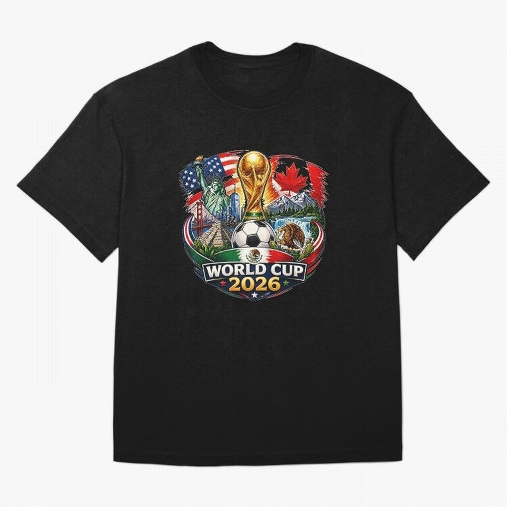 World Football 2026 USA Canada Mexico ¨C Soccer Fan Design Retro Travel Style Classic T-Shirt Join the Global Buzz around Global Football Passion for FIFA World Cup 2026 Group Stage, Celebrating Messi, Neymar and Mbappe, England and Germany,