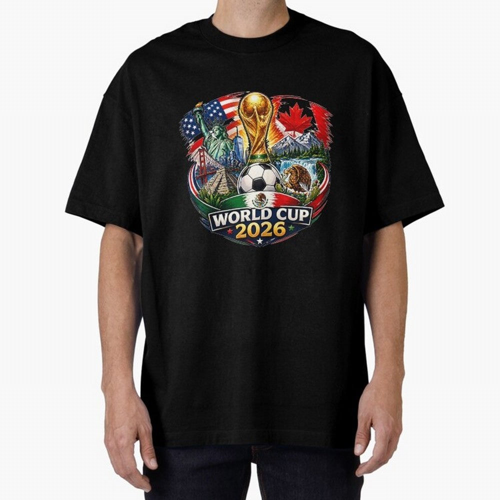 World Football 2026 USA Canada Mexico ¨C Soccer Fan Design Retro Travel Style Classic T-Shirt Join the Global Buzz around Global Football Passion for FIFA World Cup 2026 Group Stage, Celebrating Messi, Neymar and Mbappe, England and Germany,