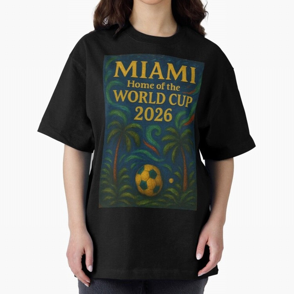 Miami Home of the World Cup 2026 Soccer Fan Poster ¡ª Tropical Art Print Classic T-Shirt Celebrate Fan Favorites in FIFA World Cup 2026 USA Canada Mexico Celebrating Cristiano Ronaldo, Argentina and Brazil Energy, Classic Soccer Heritage,
