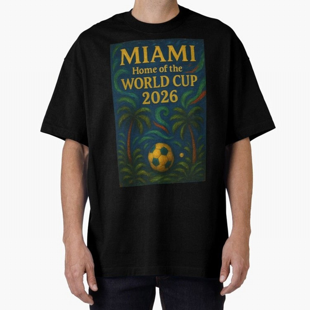 Miami Home of the World Cup 2026 Soccer Fan Poster ¡ª Tropical Art Print Classic T-Shirt Celebrate Fan Favorites in FIFA World Cup 2026 USA Canada Mexico Celebrating Cristiano Ronaldo, Argentina and Brazil Energy, Classic Soccer Heritage,