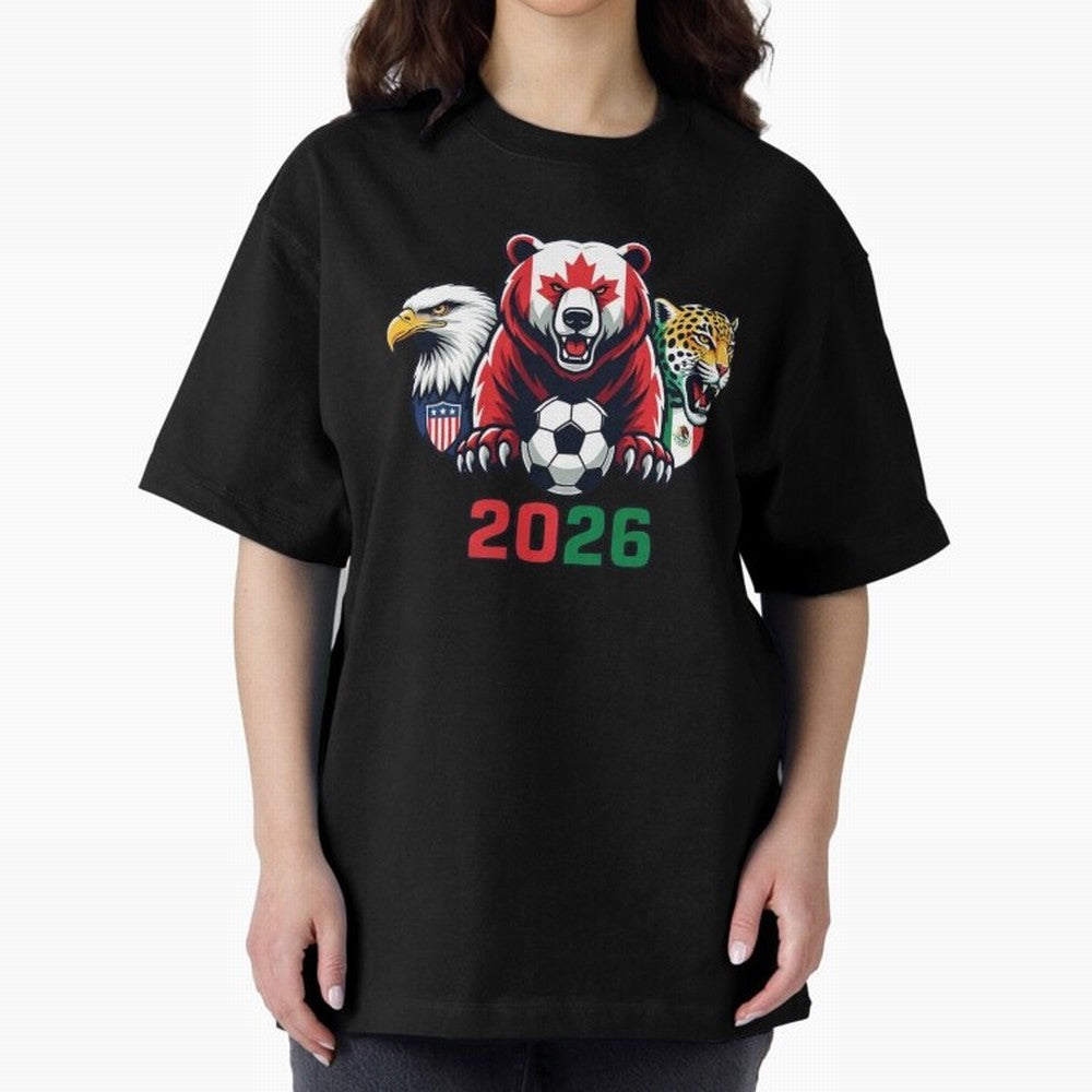 World Cup 2026 USA Canada Mexico Host Mascots Classic T-Shirt Bring the FIFA World Cup 2026 USA Canada Mexico Journey through Neymar Highlights, England Pride, Football Passion, Legendary Performances, Festival Vibes and Supporter Community; Made