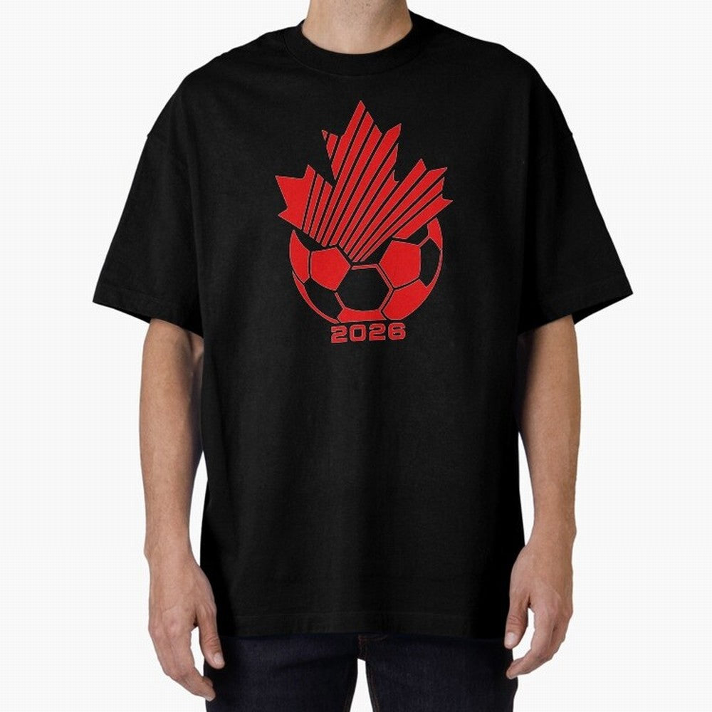 Red Maple Leaf Soccer 2026 Emblem Classic T-Shirt Carry National Pride through Match Day Hype around FIFA World Cup 2026 Group Stage, Messi, Neymar and Mbappe, France and Portugal, Stadium Memories, Football Loyalty, International Chants and