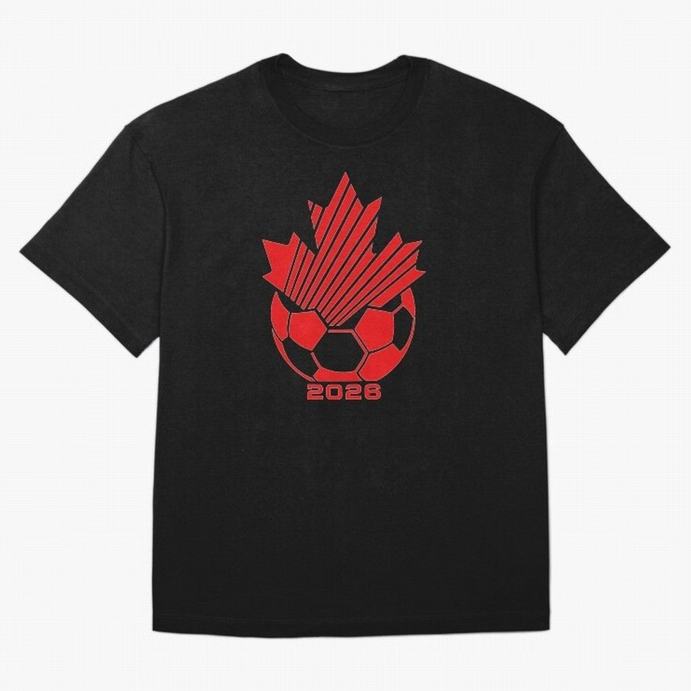 Red Maple Leaf Soccer 2026 Emblem Classic T-Shirt Carry National Pride through Match Day Hype around FIFA World Cup 2026 Group Stage, Messi, Neymar and Mbappe, France and Portugal, Stadium Memories, Football Loyalty, International Chants and