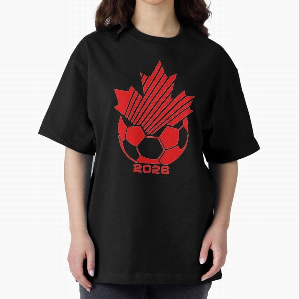 Red Maple Leaf Soccer 2026 Emblem Classic T-Shirt Carry National Pride through Match Day Hype around FIFA World Cup 2026 Group Stage, Messi, Neymar and Mbappe, France and Portugal, Stadium Memories, Football Loyalty, International Chants and