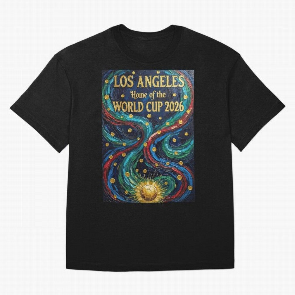 Los Angeles Home of the World Cup 2026 Soccer Fan ¡ª Moody Jewel Art Print Classic T-Shirt Honor the Football Icons of FIFA World Cup 2026 USA Canada Mexico for Fans of Messi, Neymar and Mbappe and Portugal, Bringing Football Festival Excitement,
