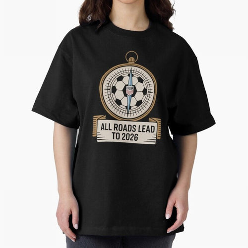 All Roads Lead to 2026 USA Soccer Compass World Cup Classic T-Shirt Support FIFA World Cup 2026 Group Stage for Fans of Messi and Cristiano Ronaldo and Brazil, Bringing Championship Spirit, Famous Goals, Roaring Crowds and International Football