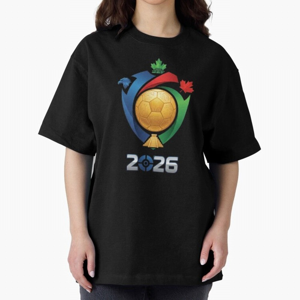 Golden Soccer Ball 2026 Host Nations Emblem Classic T-Shirt Join Match Day Hype around FIFA World Cup 2026, Cristiano Ronaldo, Haaland and CR7, England, Retro Football Energy, Iconic Rivalries, Trophy Chase Drama and Stadium Atmosphere; Great for