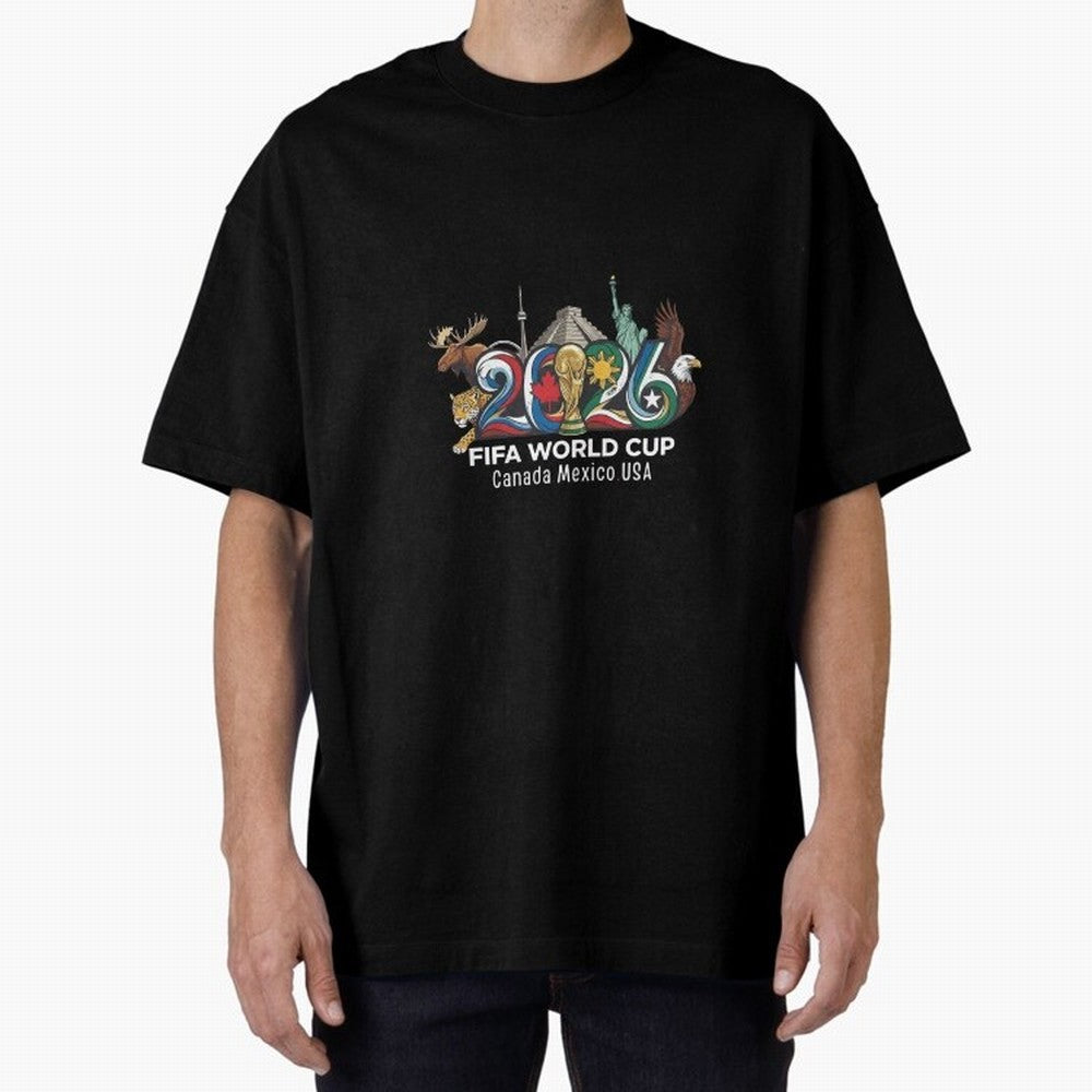 Skyline Landmarks 2026 World Cup Classic T-Shirt Feel the FIFA World Cup 2026 Group Stage Journey through Messi and Cristiano Ronaldo Highlights, Argentina and Brazil Pride, Match Day Excitement, Supporter Culture, Golden Goals and Global Football