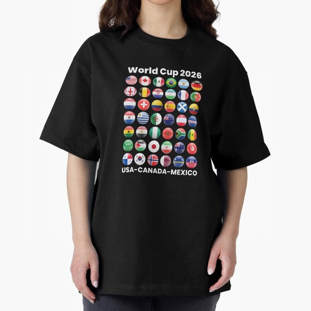 Soccer World Cup 2026 all Country Ball Football Fan Game Day Youth Sports Apparel For Men Women Kids Clothing Classic T-Shirt Bring FIFA World Cup 2026 USA Canada Mexico for Fans of CR7 and Messi and Argentina, Bringing Championship Spirit, Famous