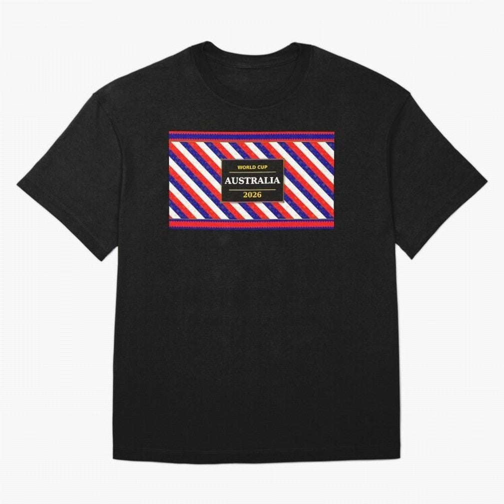 Australia Football Fan 2026 Black Flag Colors Pattern Classic T-Shirt Celebrate Classic Football Spirit in Global Football Passion for FIFA World Cup 2026 USA Canada Mexico, Featuring Messi and Cristiano Ronaldo, England, France and Netherlands,