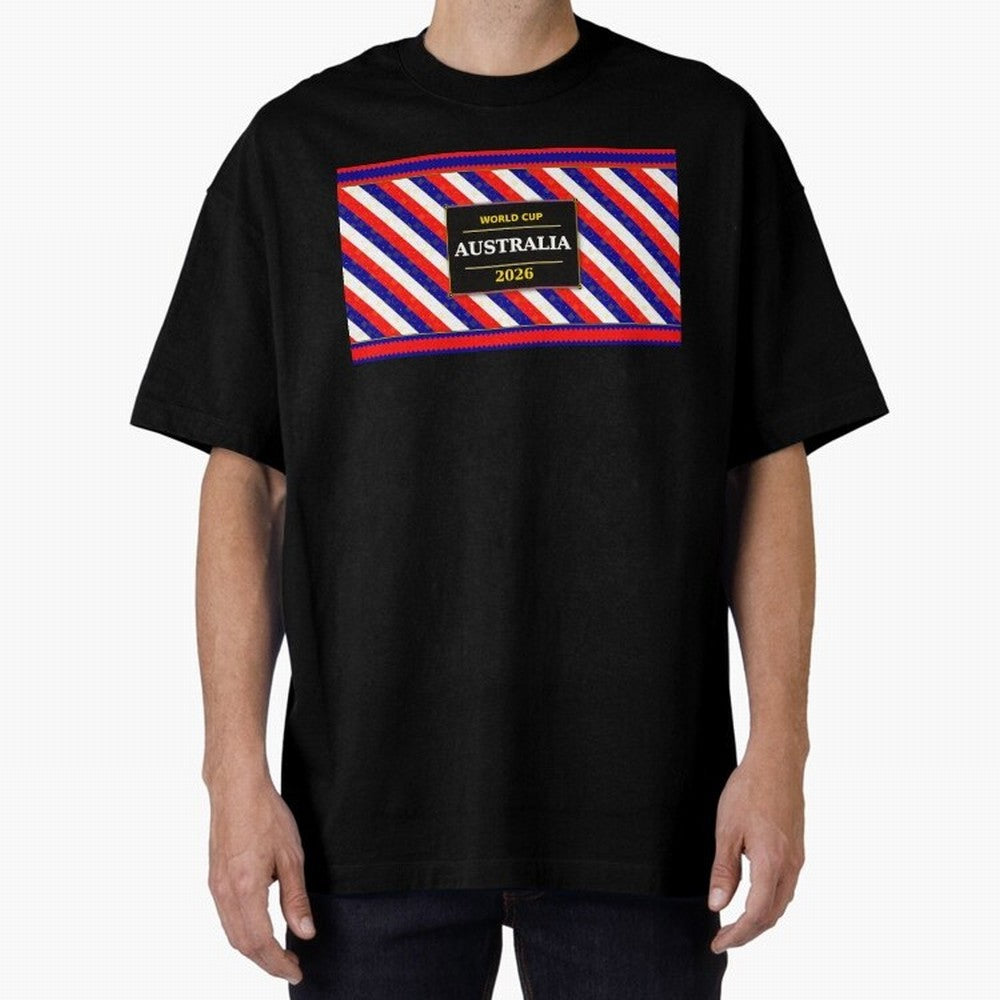 Australia Football Fan 2026 Black Flag Colors Pattern Classic T-Shirt Celebrate Classic Football Spirit in Global Football Passion for FIFA World Cup 2026 USA Canada Mexico, Featuring Messi and Cristiano Ronaldo, England, France and Netherlands,