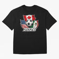 Soccer 2026 USA Canada Mexico ¨C World Football Flags Classic T-Shirt Cheer for Global Football Passion for FIFA World Cup 2026, Highlighting Messi, Neymar and Mbappe, England and Germany, Championship Spirit, Famous Goals, Roaring Crowds and
