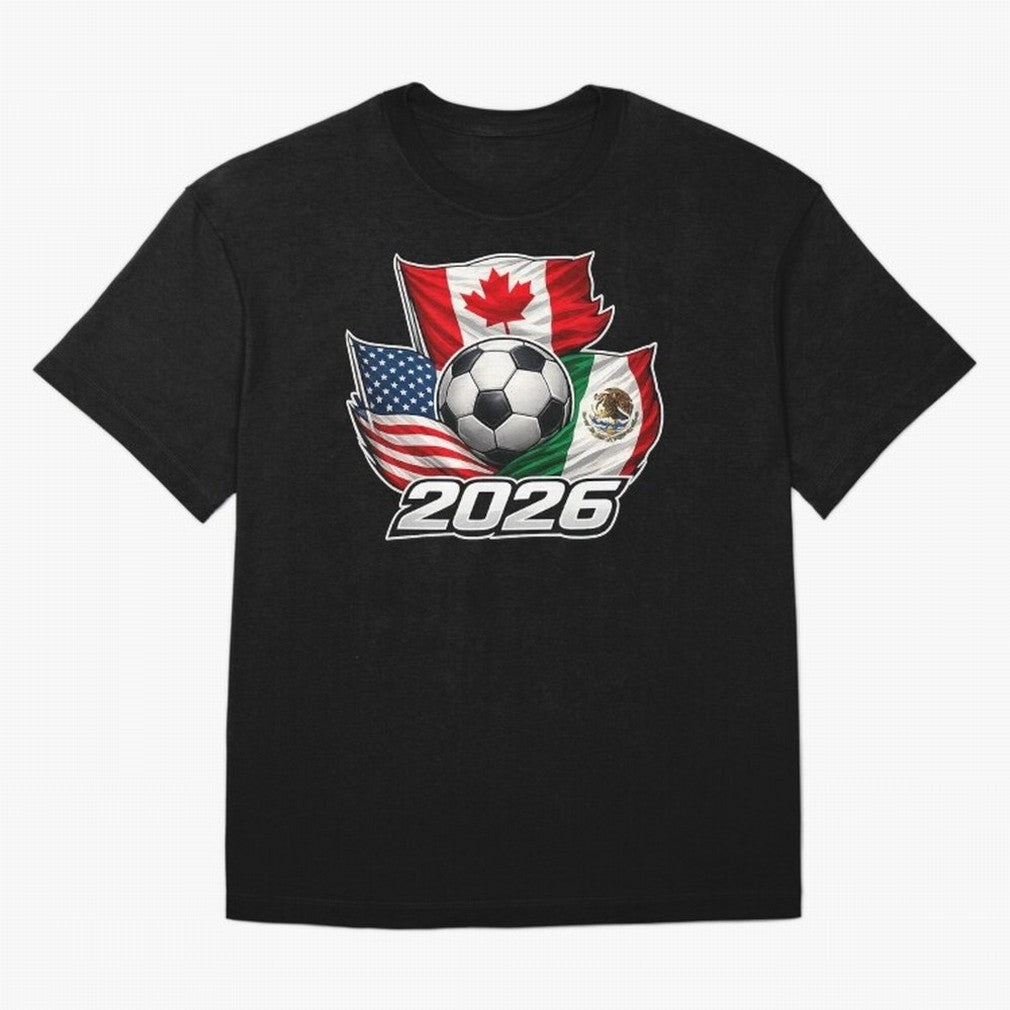 Soccer 2026 USA Canada Mexico ¨C World Football Flags Classic T-Shirt Cheer for Global Football Passion for FIFA World Cup 2026, Highlighting Messi, Neymar and Mbappe, England and Germany, Championship Spirit, Famous Goals, Roaring Crowds and