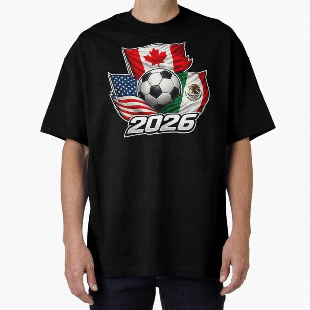 Soccer 2026 USA Canada Mexico ¨C World Football Flags Classic T-Shirt Cheer for Global Football Passion for FIFA World Cup 2026, Highlighting Messi, Neymar and Mbappe, England and Germany, Championship Spirit, Famous Goals, Roaring Crowds and