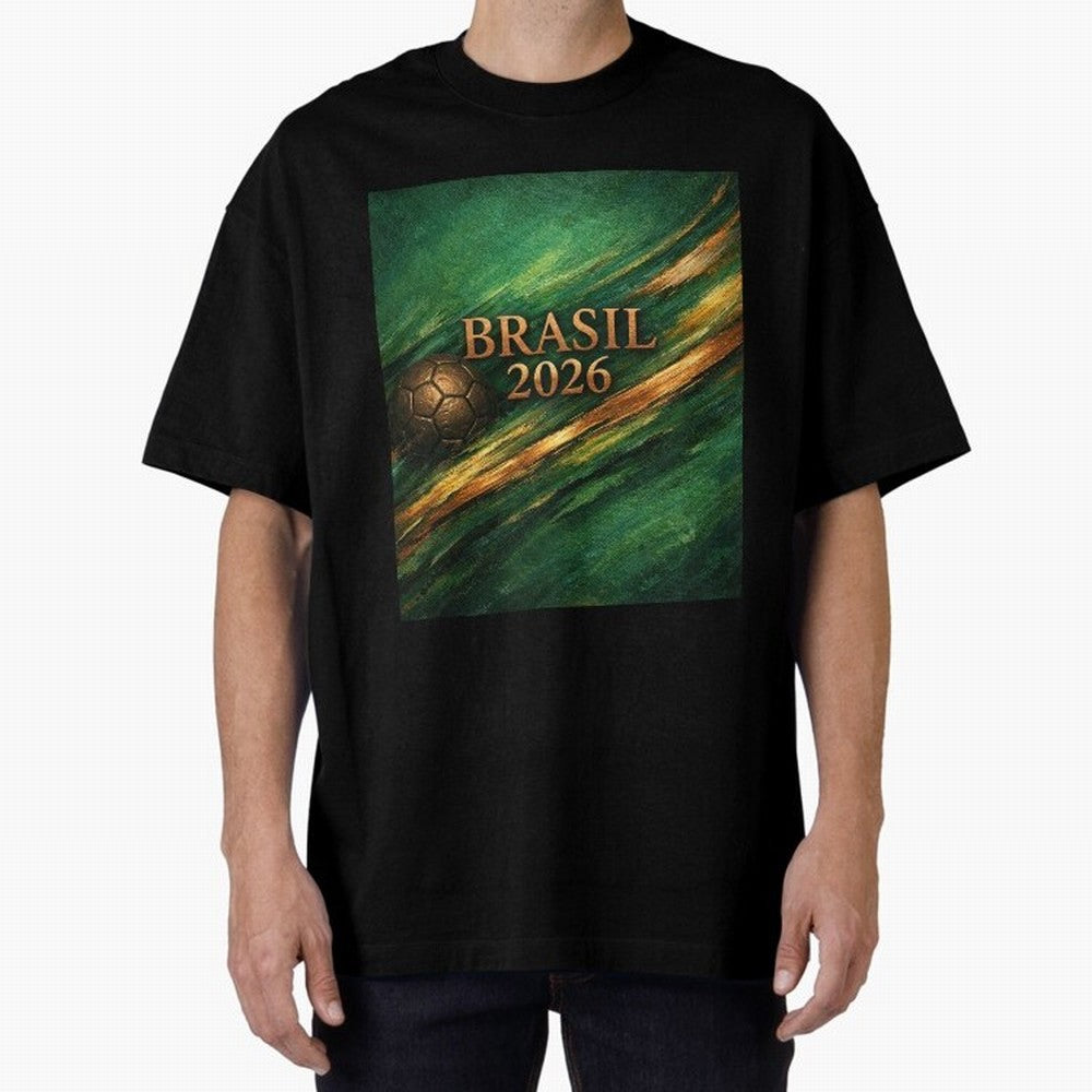 Brasil 2026 Soccer Theme Dark Green Classic T-Shirt Make Memories around Match Day Hype around FIFA World Cup 2026 Group Stage, Messi, France, Vintage Soccer Flavor, Modern Football Stars, National Flags and Final Night Emotion; Built for