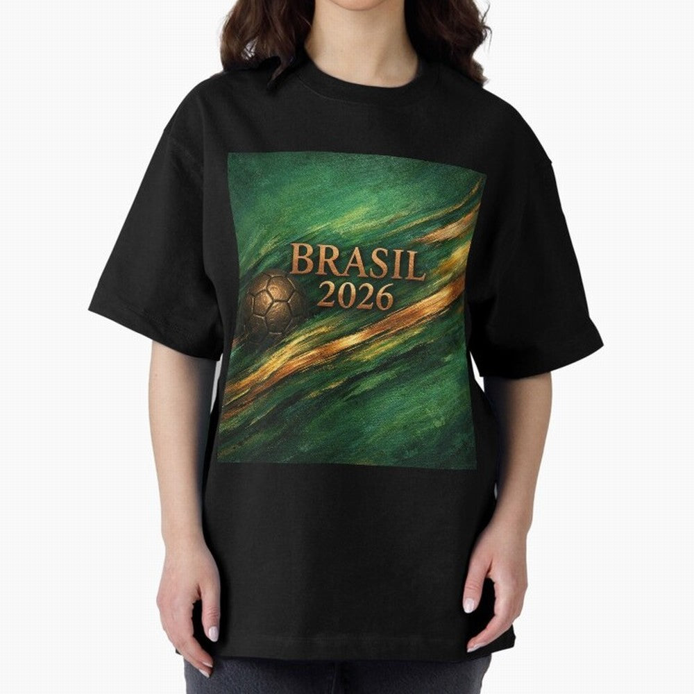 Brasil 2026 Soccer Theme Dark Green Classic T-Shirt Make Memories around Match Day Hype around FIFA World Cup 2026 Group Stage, Messi, France, Vintage Soccer Flavor, Modern Football Stars, National Flags and Final Night Emotion; Built for