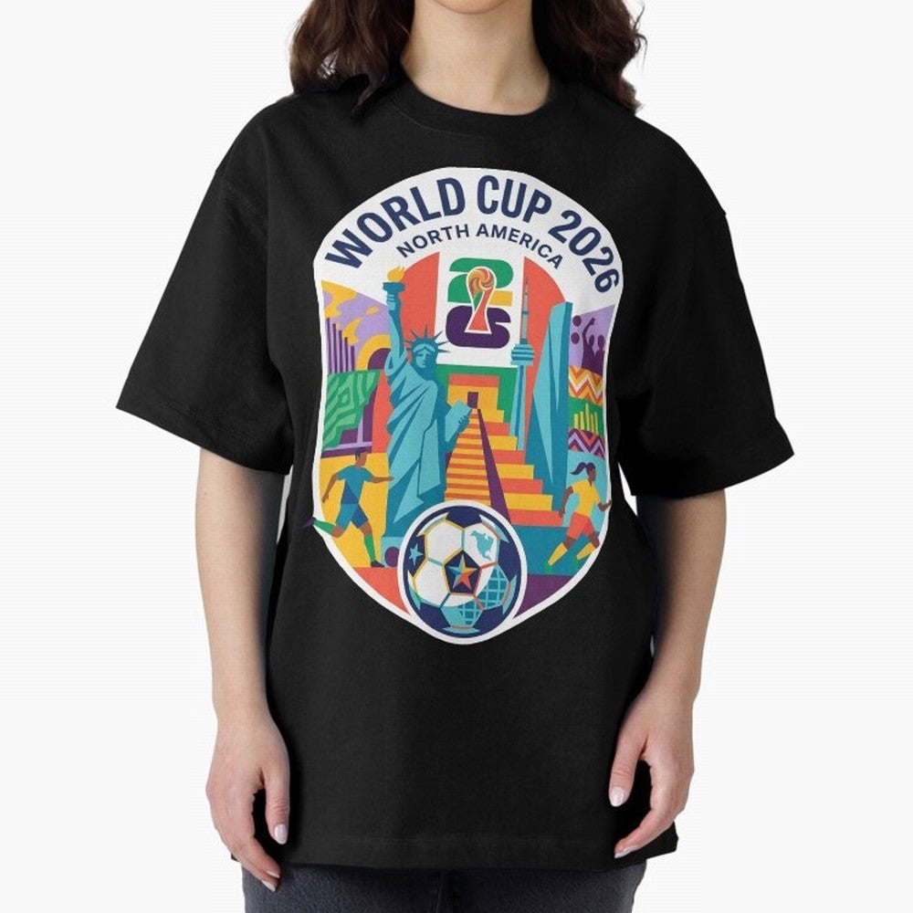 World Cup 2026 North America Soccer Tournament Colorful Emblem Classic T-Shirt Step into Match Day Hype around FIFA World Cup 2026 Group Stage, CR7 and Messi, Spain and Netherlands, Sports Nostalgia, International Competition, Famous Players and