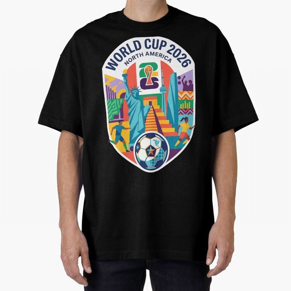 World Cup 2026 North America Soccer Tournament Colorful Emblem Classic T-Shirt Step into Match Day Hype around FIFA World Cup 2026 Group Stage, CR7 and Messi, Spain and Netherlands, Sports Nostalgia, International Competition, Famous Players and