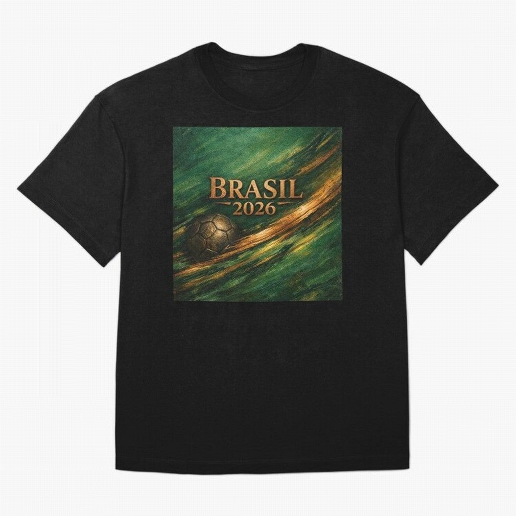 Brasil 2026 Soccer Theme Gold - Elegance Classic T-Shirt Experience the FIFA World Cup 2026 USA Canada Mexico Journey through CR7 Highlights, England Pride, Vintage Soccer Flavor, Modern Football Stars, National Flags and Final Night Emotion;