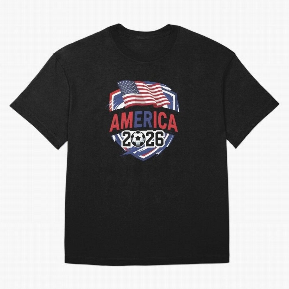 America World Cup 2026 ¨C USA Football Classic T-Shirt Upgrade the FIFA World Cup 2026 USA Canada Mexico Journey through Cristiano Ronaldo Highlights, England and Germany Pride, Football Passion, Legendary Performances, Festival Vibes and Supporter