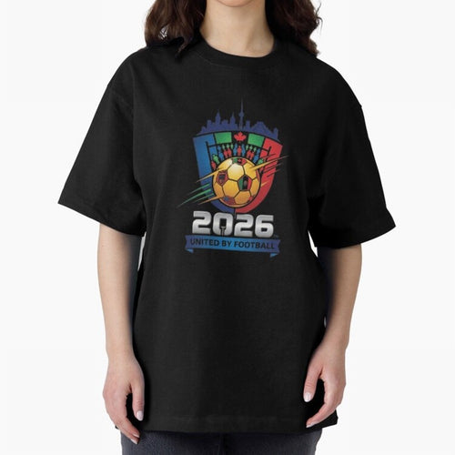 2026 World Cup United by Football Shield Emblem with Skyline Classic T-Shirt Fuel the Hype around Match Day Hype around FIFA World Cup 2026, Mbappe, England and Germany, Classic Soccer Heritage, Championship Pressure, Fan Loyalty and International