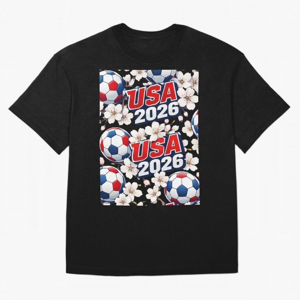 USA 2026 Soccer World Cup Pattern - Artistic Picasso Style Football Classic T-Shirt Bring Match Day Fire to FIFA World Cup 2026 Filled with Haaland and Mbappe, England, France and Netherlands Energy, Sports Nostalgia, International Competition,