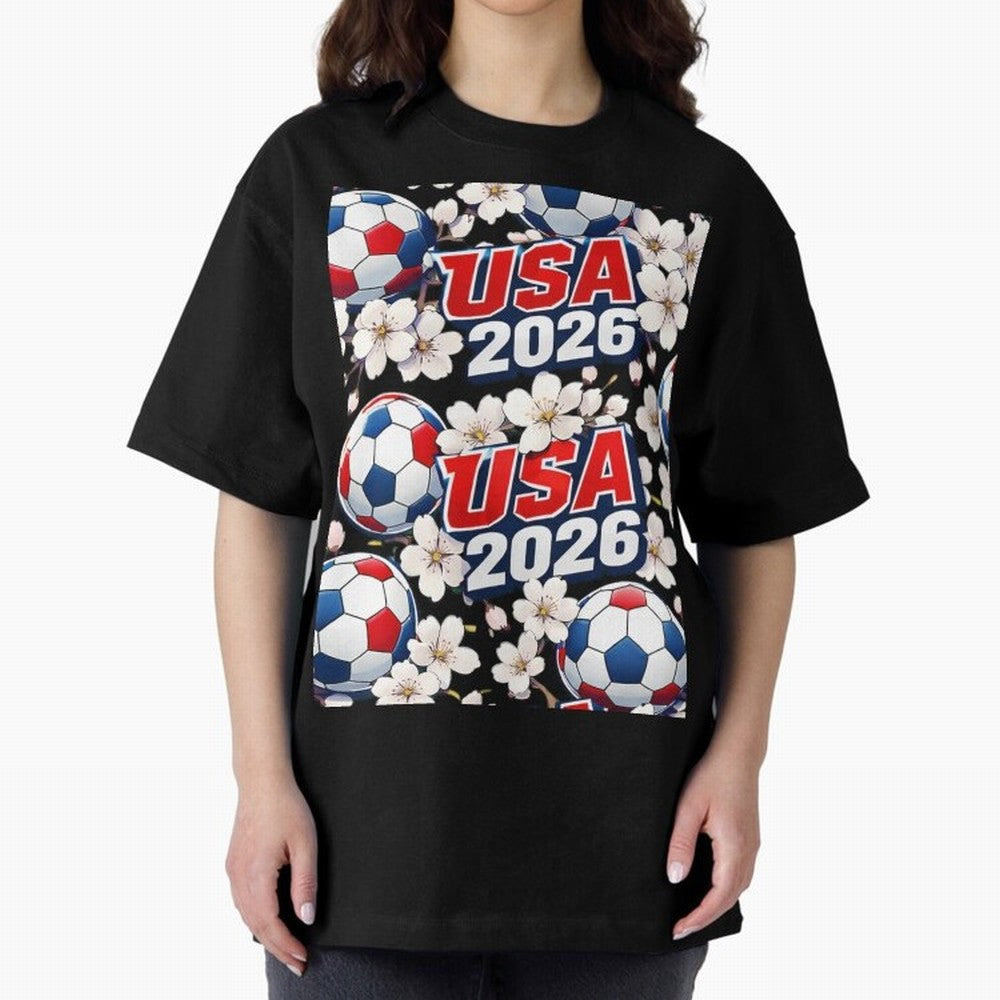 USA 2026 Soccer World Cup Pattern - Artistic Picasso Style Football Classic T-Shirt Bring Match Day Fire to FIFA World Cup 2026 Filled with Haaland and Mbappe, England, France and Netherlands Energy, Sports Nostalgia, International Competition,