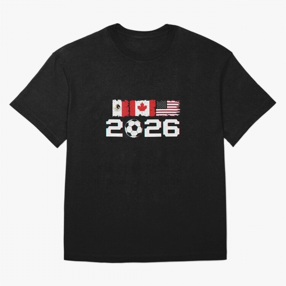 Glitched United 2026 Cup - North America Emblem Part 2 T-Shirt_82924673 Classic T-Shirt Fuel FIFA World Cup 2026 USA Canada Mexico for Fans of Cristiano Ronaldo, Haaland and CR7 and Argentina, Bringing Football Festival Excitement, Trophy