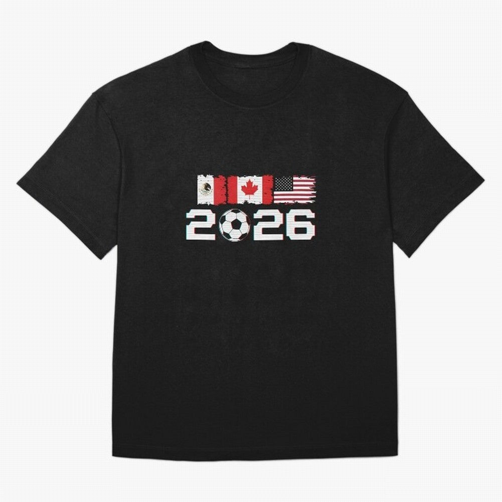 Glitched United 2026 Cup - North America Emblem Part 2 T-Shirt_82924673 Classic T-Shirt Bring a Vintage Feel to the FIFA World Cup 2026 Journey through Messi, CR7 and Mbappe Highlights, England and Germany Pride, Fan Favorite Moments, National Team
