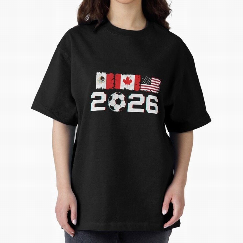 Glitched United 2026 Cup - North America Emblem Part 2 T-Shirt_82924673 Classic T-Shirt Capture Stadium Memories from Global Football Passion for FIFA World Cup 2026 Group Stage, Made for Cristiano Ronaldo, Haaland and CR7, Portugal, Classic Soccer
