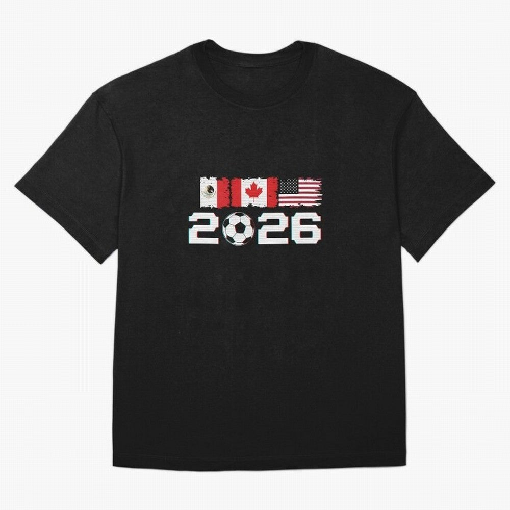 Glitched United 2026 Cup - North America Emblem Part 2 T-Shirt_82924673 Classic T-Shirt Capture Stadium Memories from Global Football Passion for FIFA World Cup 2026 Group Stage, Made for Cristiano Ronaldo, Haaland and CR7, Portugal, Classic Soccer
