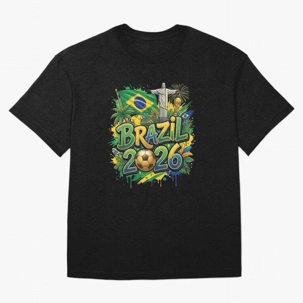 Brazil World Cup 2026 Football Legacy Classic T-Shirt Follow Global Football Passion for FIFA World Cup 2026, Featuring Messi, Neymar and Mbappe, Brazil, Portugal and Argentina, Football Passion, Legendary Performances, Festival Vibes and Supporter