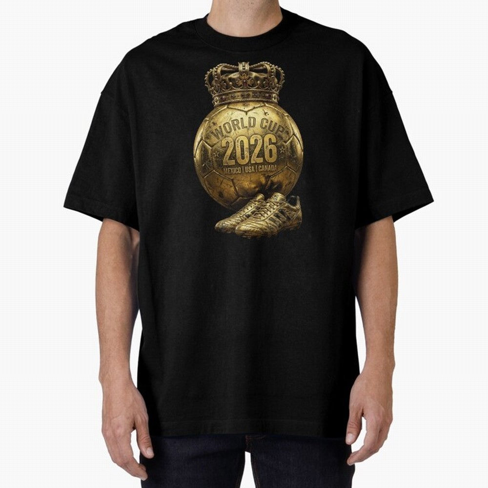 World Cup 2026 Golden Soccer Ball Crown- Mexico USA Canada Classic T-Shirt Bring Stadium Energy to FIFA World Cup 2026 Inspired by Neymar, Haaland and Cristiano Ronaldo, England, France and Netherlands Energy, Champion Mindset, Group Stage Buzz,